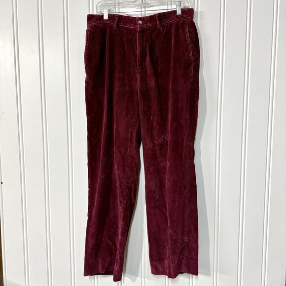 VINEYARD VINES Pants Mens Size 33X29 Wine Red Corduroy Mid Rise Straight Leg - Picture 1 of 7